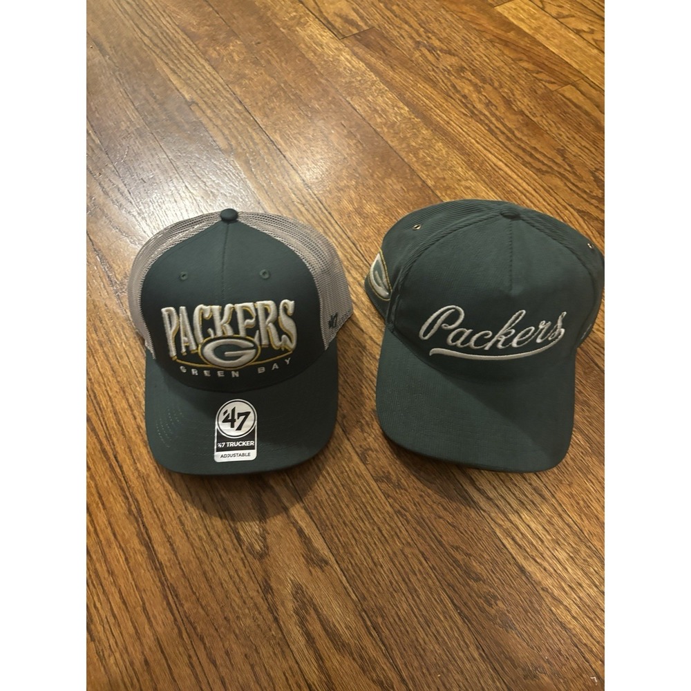 Green Bay Packers '47  Adjustable Hat Lot Of Two Brand New With Tags